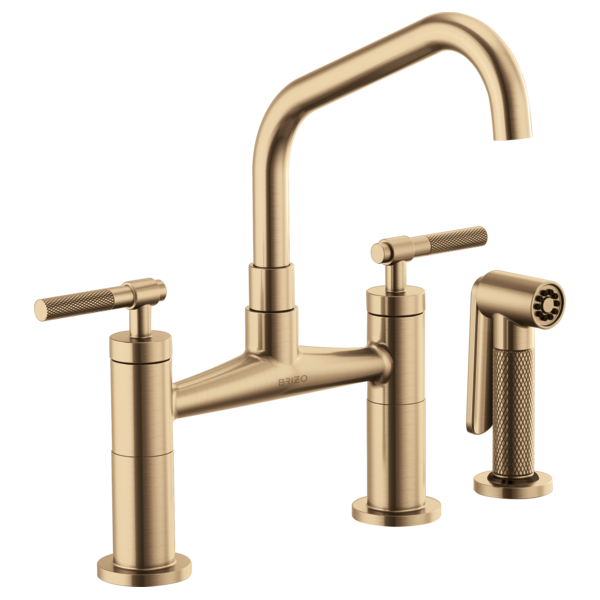 Brizo Litze Bridge Faucet with Angled Spout & Knurled Handle