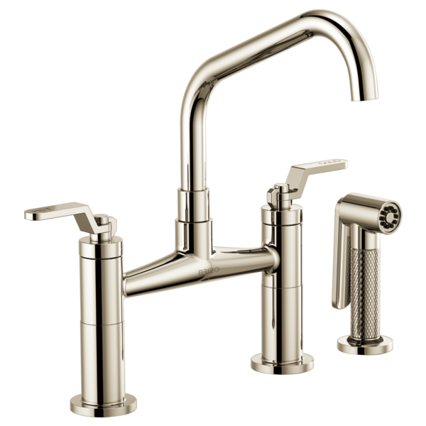 Brizo Litze Bridge Faucet with Angled Spout & Industrial Handle