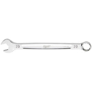 Silver 29mm combination wrench with open end on left and closed ring end on right, marked with size numbers on both ends.