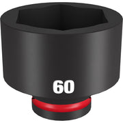 Black 60MM socket with hexagonal opening and red grip band on base.