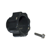 Grey plastic toilet handle kit with mounting hardware and metal screw included.