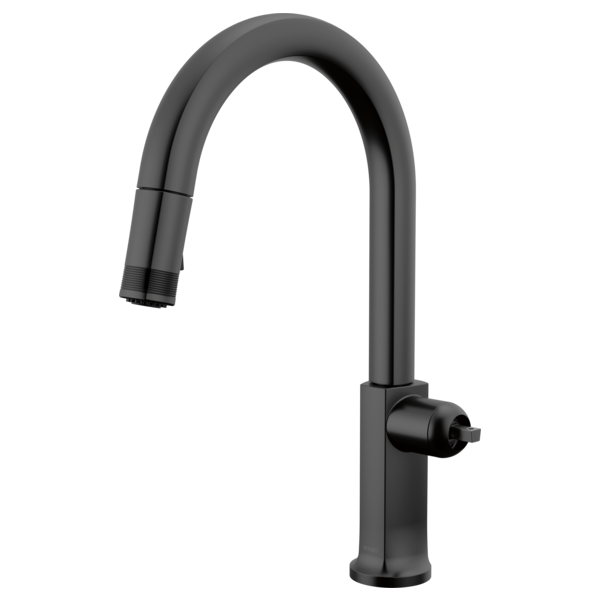 Brizo Kintsu Pull-Down Faucet With Arc Spout - Less Handle in Matte Black - 63006LF-BLLHP