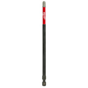 Milwaukee Shockwave 6 in. Phillips #3 impact power bit with red and black shaft and gray metal tip.