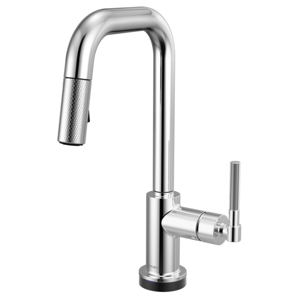Brizo Litze Smarttouch Pull-Down Prep Faucet With Square Spout - Knurled Handle in Chrome - 64953LF-PC