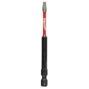 Milwaukee Shockwave T15 impact driver bit with red and black shaft and gray steel tip.
