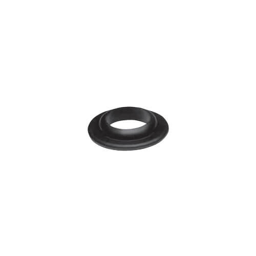 Black rubber ring gasket with central hole and flanged edges.