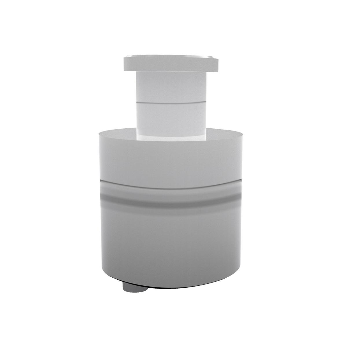 Elkay regulator assembly with cylindrical body, upper stem component, and flat cap on white background.