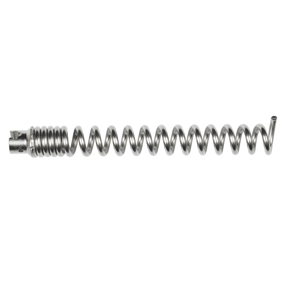 Metal straight auger with helical flighting and connector head for 1-1/4" sectional drain cable.