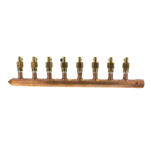Sioux Chief 1 in. Copper Female Sweat Closed Manifold with Eight, 1/2 in. Pex Ball Valve Outlets - 672XV0810