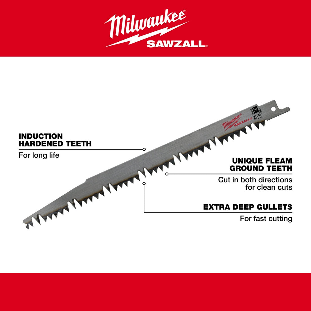 Milwaukee 48-00-1304 9 in. 4/5 TPI Pruning SAWZALL Reciprocating Saw Blade