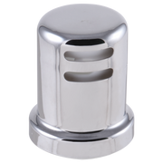Chrome and white cylindrical air gap with horizontal slot vents and domed top.