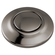 Black onyx round air switch with concentric circular design and polished finish.