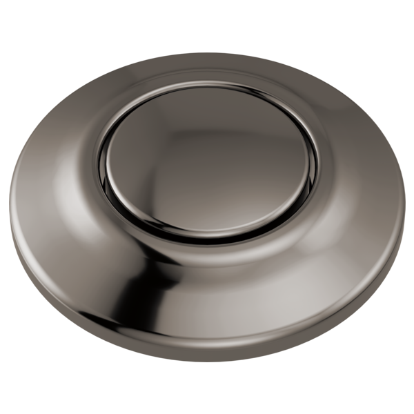 Black onyx round air switch with concentric circular design and polished finish.