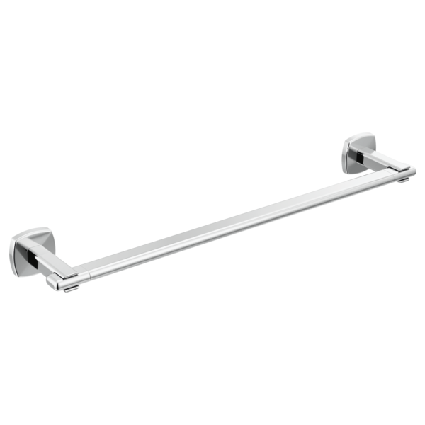 Chrome towel bar with square wall mounts on each end, approximately 18 inches long.
