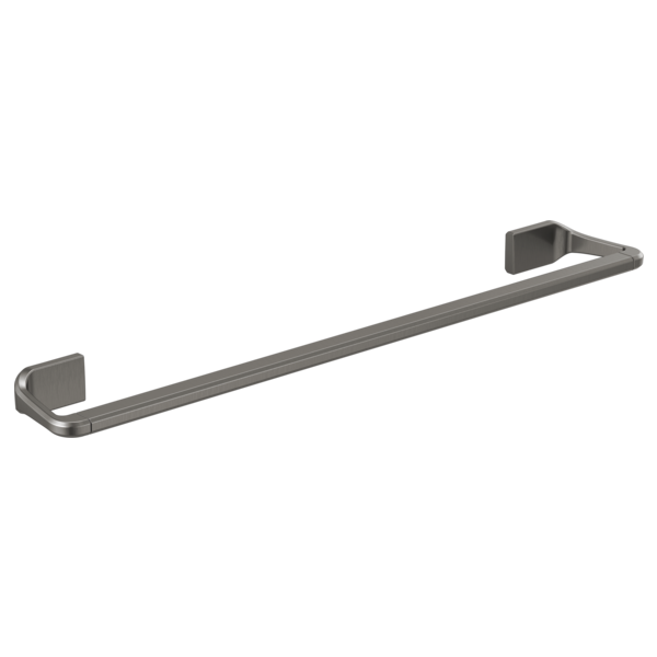 Gunmetal gray towel bar with rectangular wall-mounted brackets on each end.