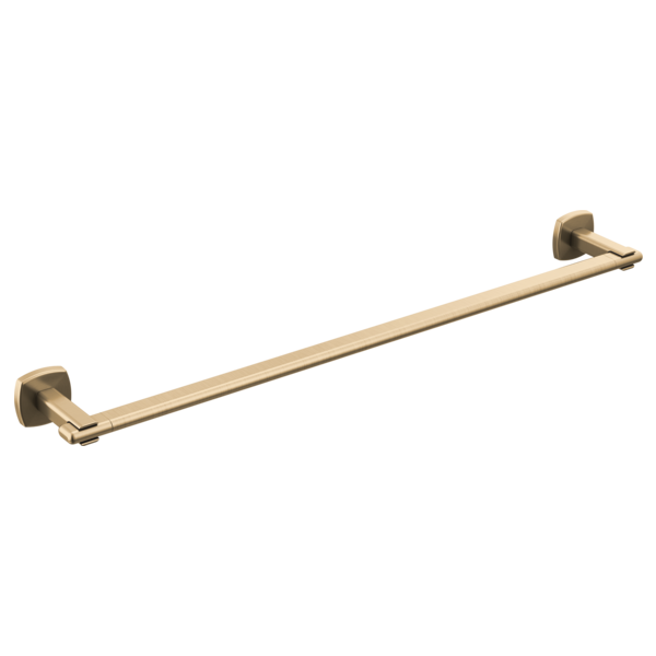 Champagne bronze towel bar with angular wall-mounted brackets on each end.