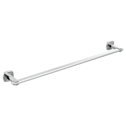 Chrome towel bar with square wall-mounted brackets at each end.