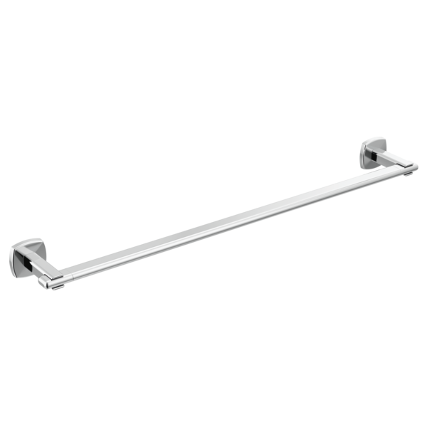 Chrome towel bar with square wall-mounted brackets at each end.