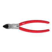 Milwaukee 8" diagonal cutters with red handles and black cutting head.