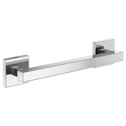 Chrome and black square grab bar with wall-mounted rectangular brackets on each end.
