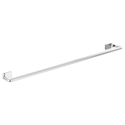 Chrome towel bar with square wall mounts at each end, approximately 30 inches long.