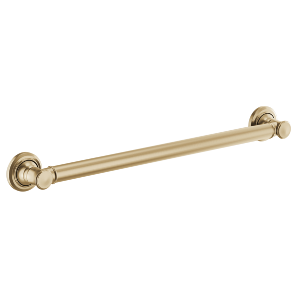 Champagne bronze 24-inch straight grab bar with circular wall-mounted flanges on each end.