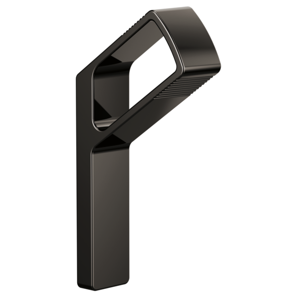 Matte black robe hook with curved rectangular design and textured grip section on upper arm.