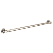 Polished nickel grab bar with circular mounting flanges at each end, 36 inches long.