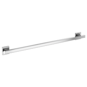 Chrome rectangular grab bar with square mounting brackets on each end.