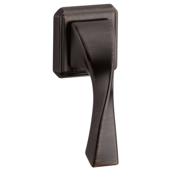 Dark bronze side mount flush lever with curved handle and rectangular backplate.