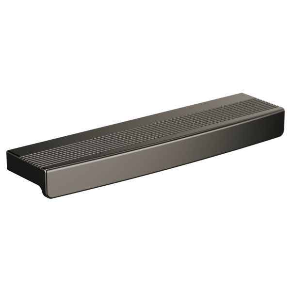 Rectangular drawer pull with knurled top surface and matte black finish.