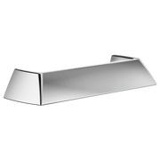 Polished chrome drawer pull with angled rectangular bar and squared bracket ends.