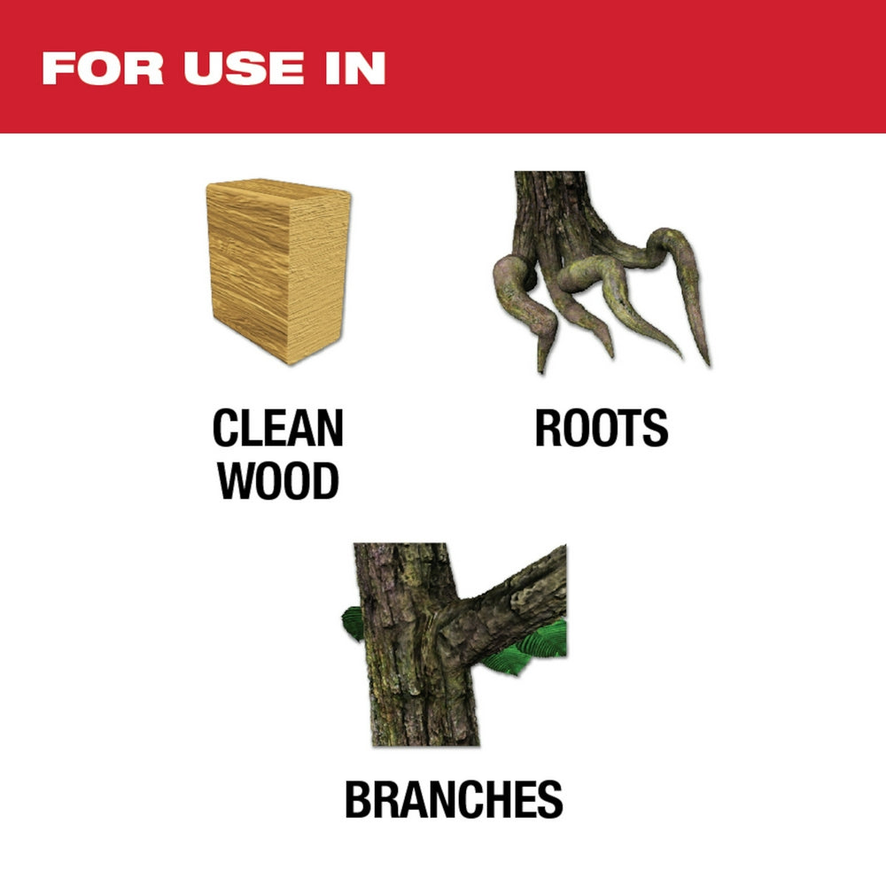 Milwaukee 48-00-5333 12" 3 TPI The AX with Carbide Teeth for Pruning & Clean Wood SAWZALL Blade 3PK