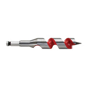 Milwaukee 1-by 6-inch ship auger bit with steel shaft, red flutes, and hex shank.