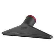 Black wet floor nozzle with red band and Milwaukee branding, featuring triangular squeegee blade and cylindrical connector.