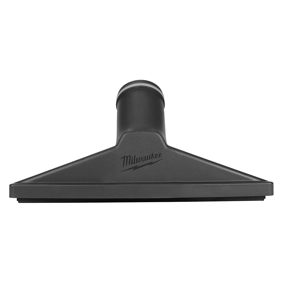 Black Milwaukee wet floor nozzle with triangular head and cylindrical connection port on top.