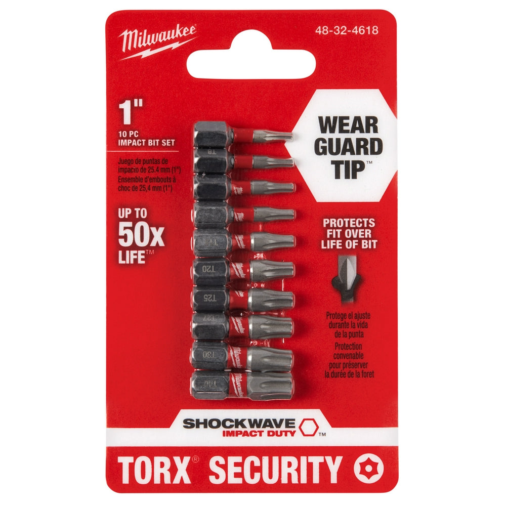 Milwaukee 48-32-4618 10-Piece Shockwave Impact Torx Security Insert Bit Sets 3PK