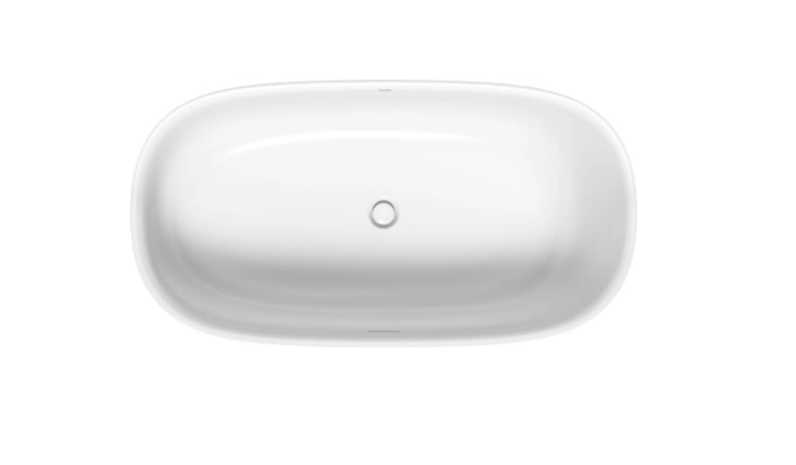 Duravit Zencha 63" x 31 1/2" Oval Freestanding Bathtub w/ Center Drain  - White