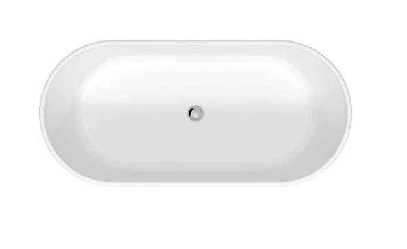 Duravit D-Neo 63" x 29 1/2" Oval Freestanding Bathtub w/ Center Drain - White