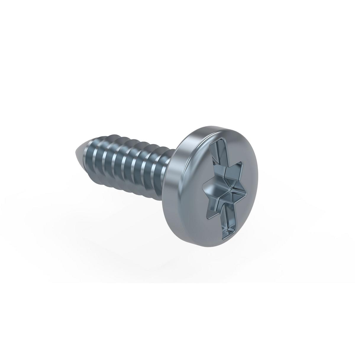 Stainless steel machine screw with panhead and Torx slot drive.
