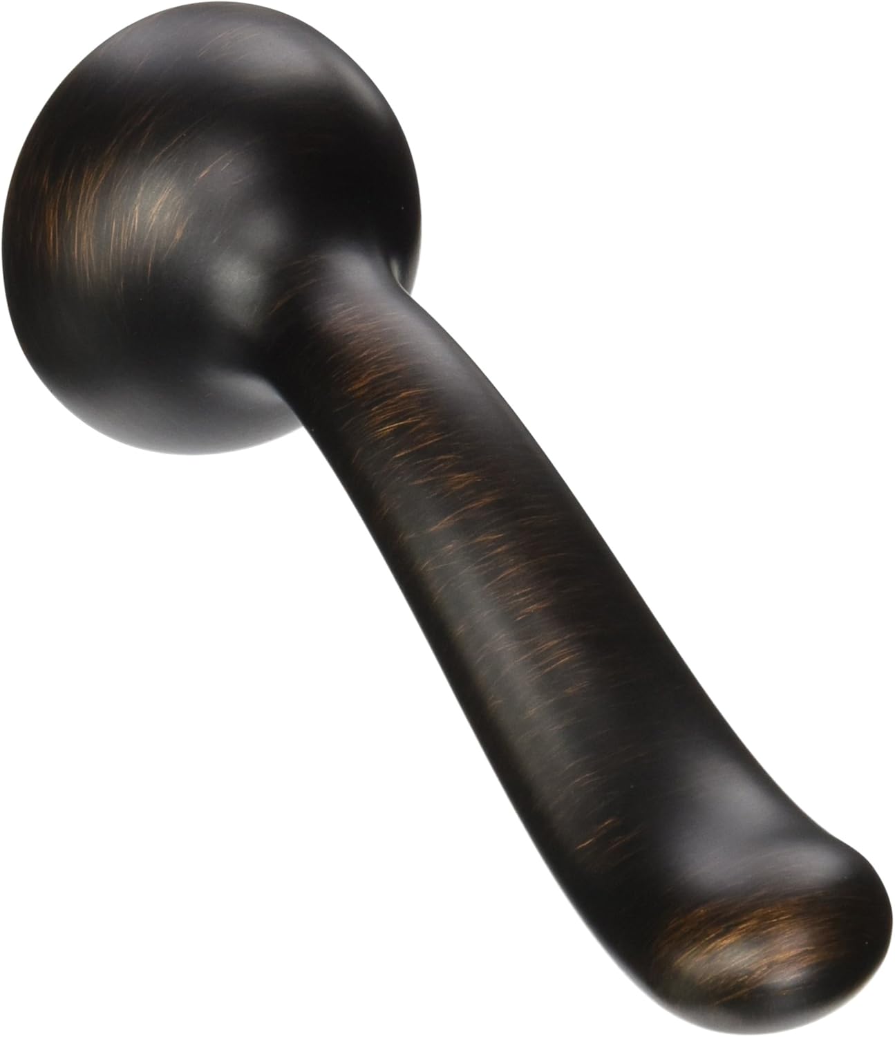 Venetian bronze metal lever handle with rounded ball grip and elongated shaft, showing brushed finish with copper undertones.