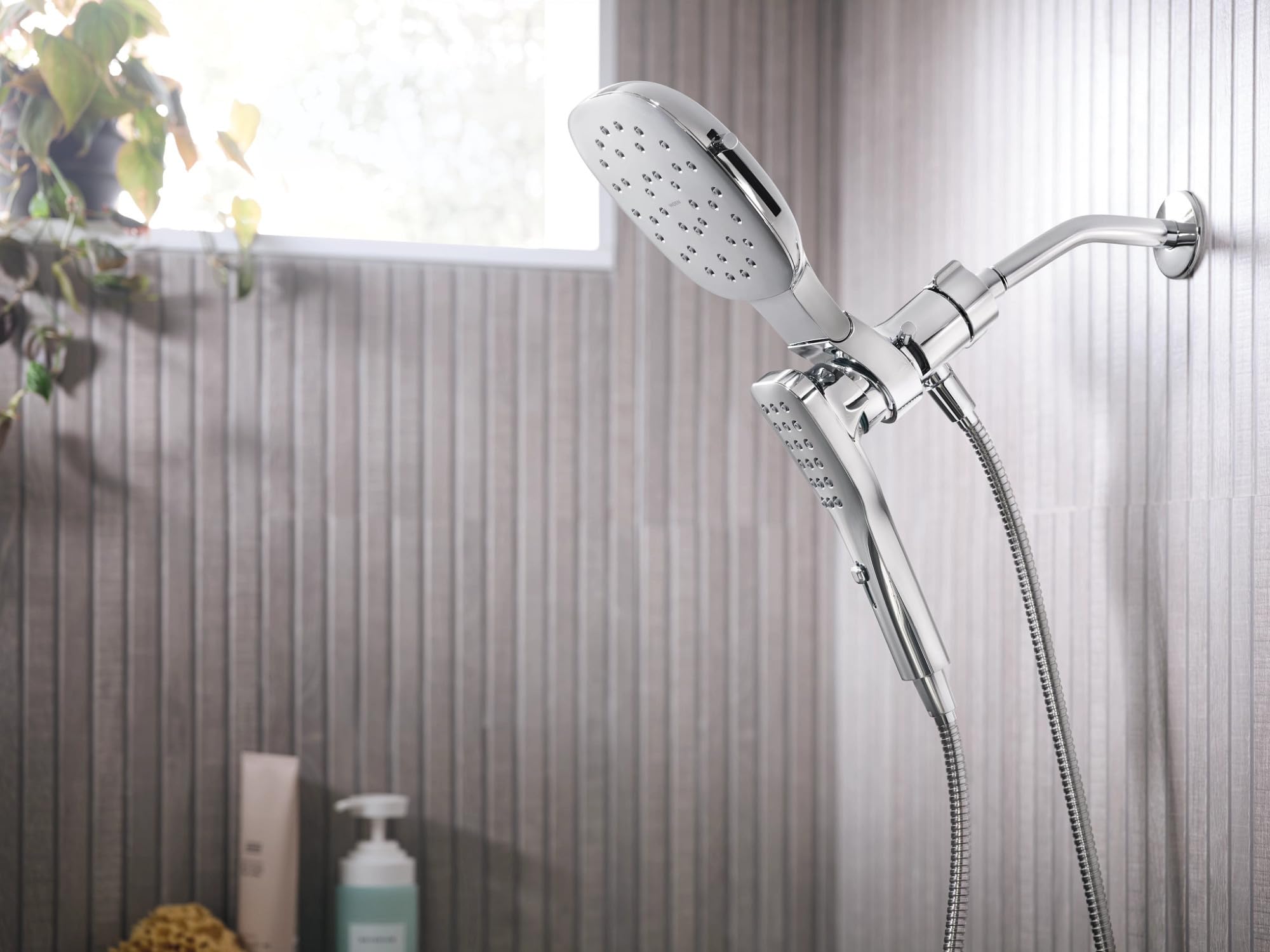 Moen Verso Eco Performance Infiniti Dial Square Rain Shower Head with Detachable Hand Shower Combo 7 Inch Spray Head in Chrome - 220C5EP