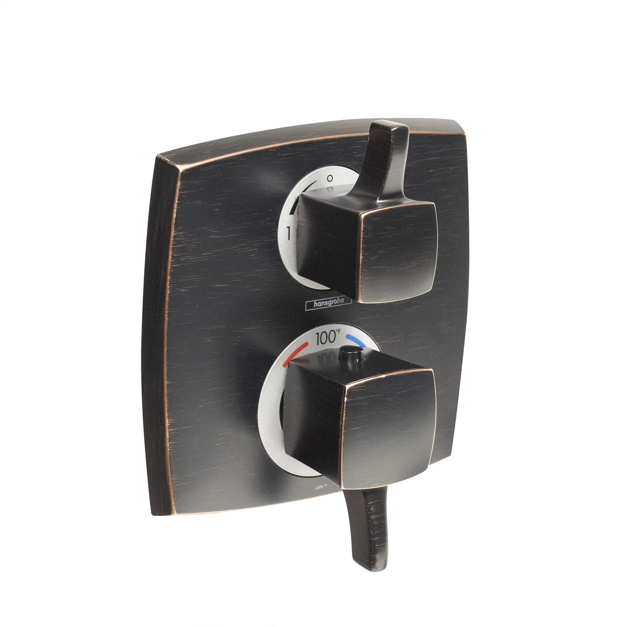 Hansgrohe 15728921 Ecostat Classic Thermostatic Trim with Volume Control and Diverter, Square in Rubbed Bronze