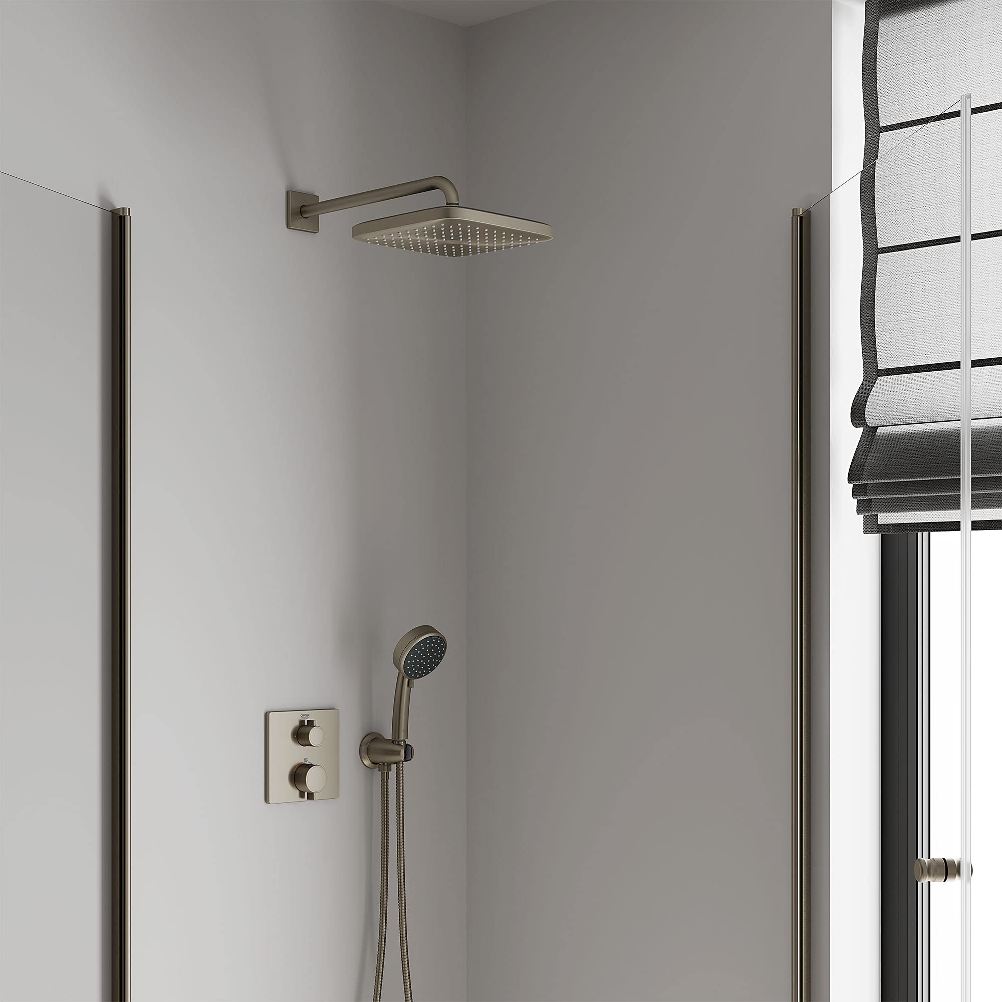 Grohe Tempesta 26718EN0 250 Rain Shower Head, 9 7/8" - 1 Spray, 1.75 gpm in Grohe Brushed Nickel