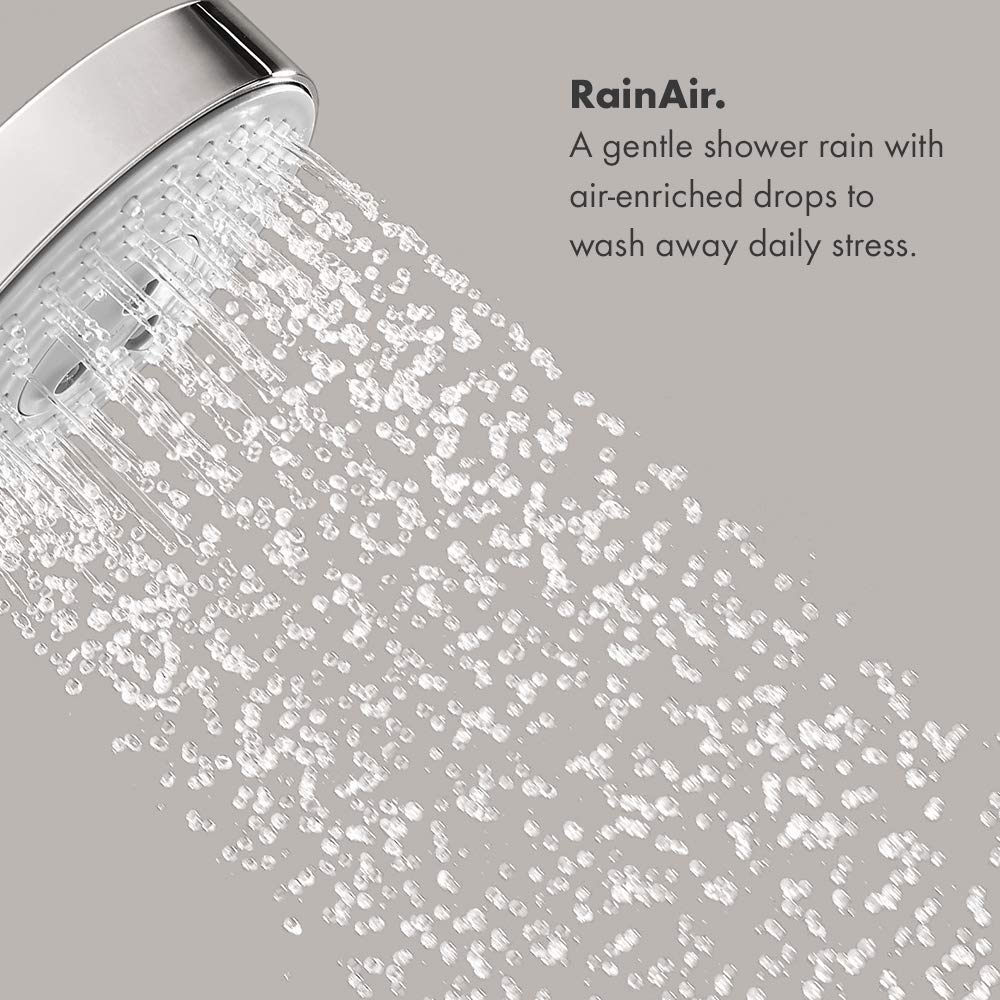 Hansgrohe 04340820 Raindance S Shower Head 100 3-Jet, 2.0 GPM in Brushed Nickel