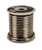 Silver solder wire coiled on a plastic spool with black and white label.