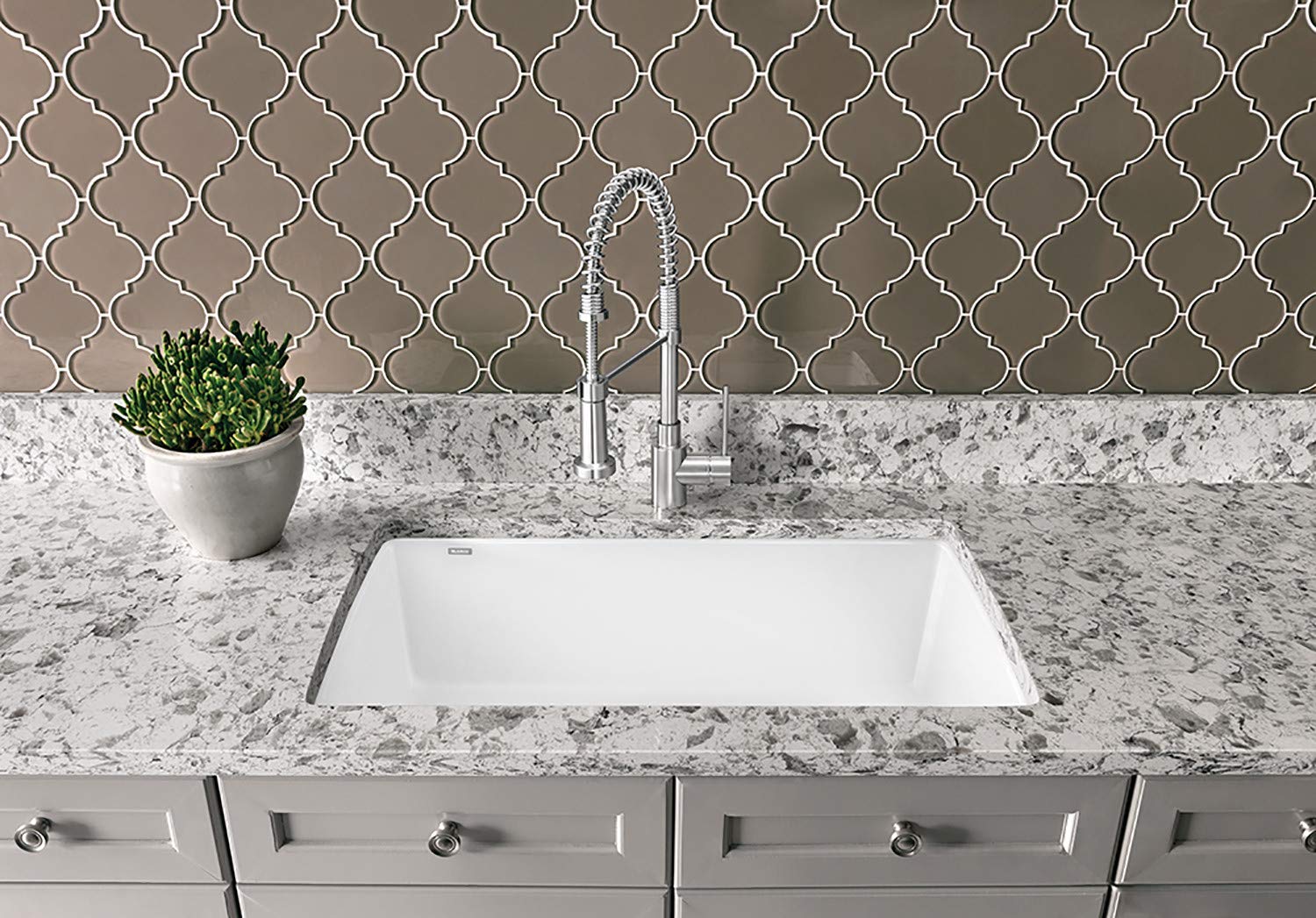 Blanco Diamond Super Single Drop-In or Undermount Kitchen Sink 33.5" x 22" in Biscotti - 441214