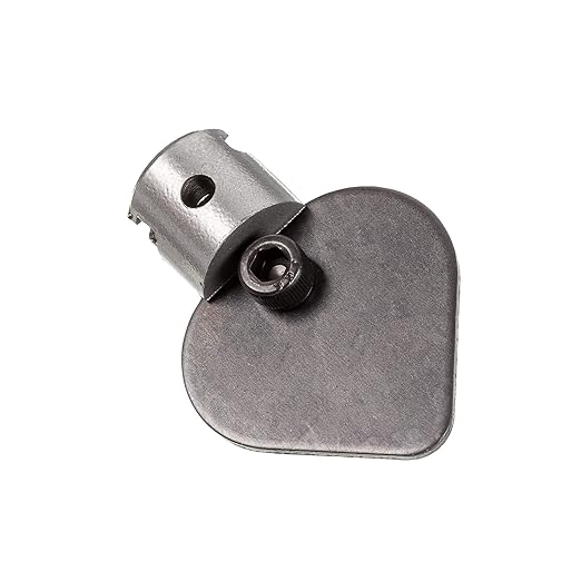 Steel spade cutter auger head with cylindrical shank and flat cutting blade attachment.