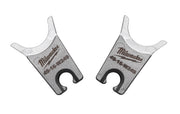 Milwaukee 49-16-W249 W-style dies with curved prongs and center circular openings.