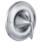 Chrome Moen Posi Temp valve trim kit with single lever handle and oval escutcheon plate.